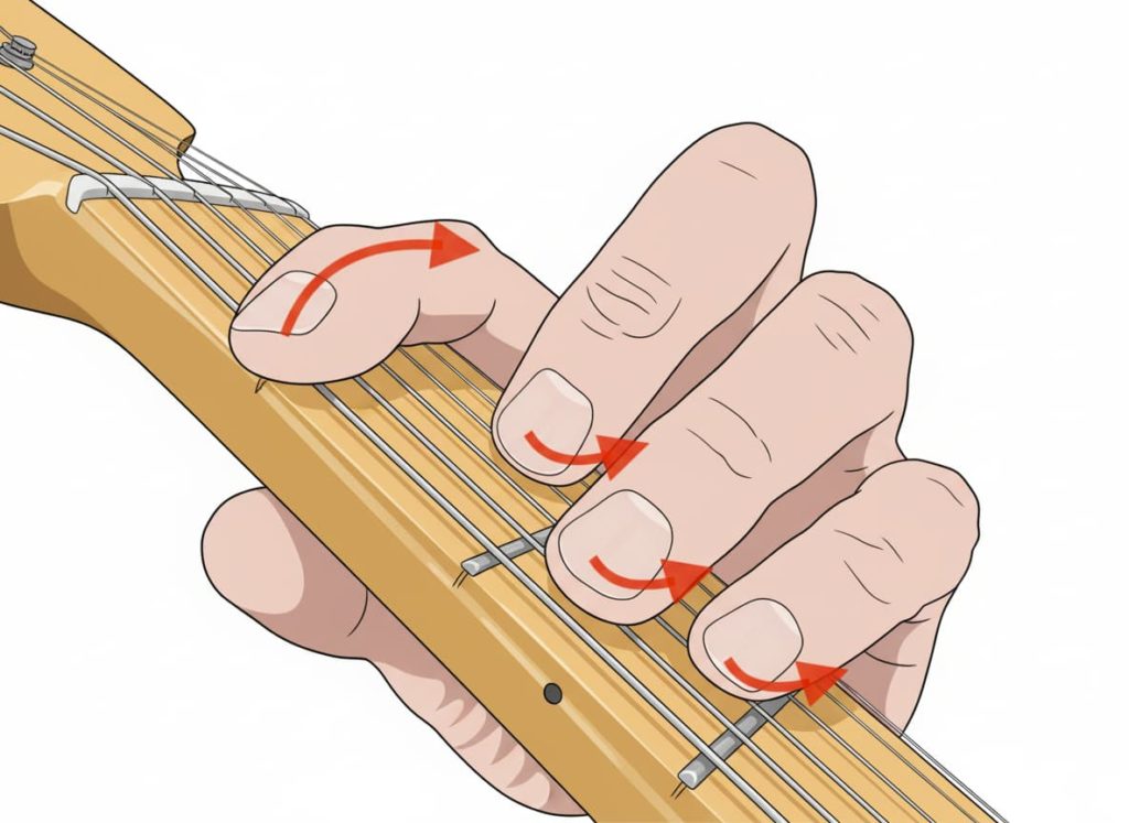 GeminiNanoBananaでAI加工した「Fフォームの締め方」の説明画像